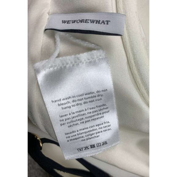 We Wore What Danielle One Piece Swimsuit L White Adjustable Straps High Cut Leg - Picture 7 of 7